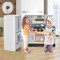 Kids Wooden Play Kitchen Set with Refrigerator, Stove Hood and Roaster